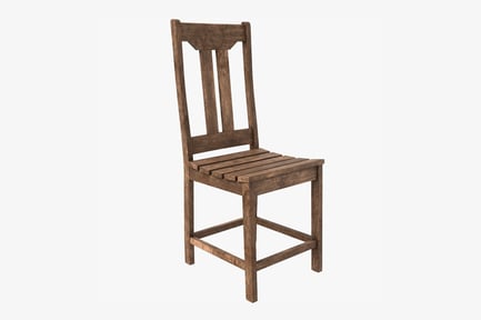 Preview: Dark Brown Slatted Wooden Chair