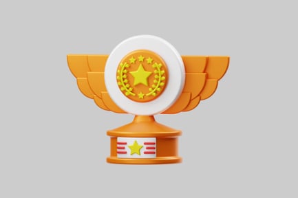 Preview: Golden star award trophy