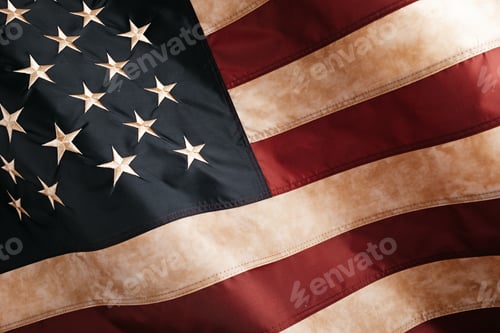 Preview: American Flag Close-Up Showing Red, White, and Blue