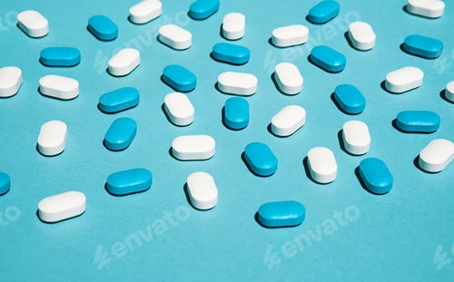 Preview: Medicinal pills, vitamin supplement layout.