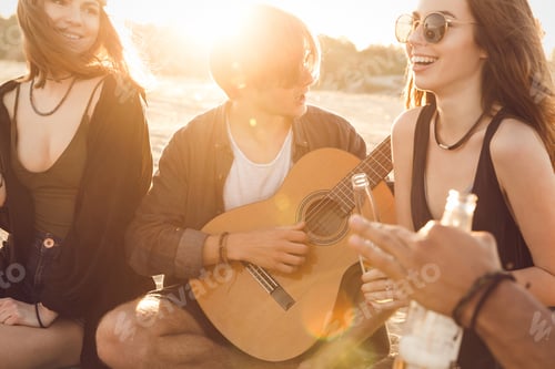 Preview: Group of friends partying and listening to music