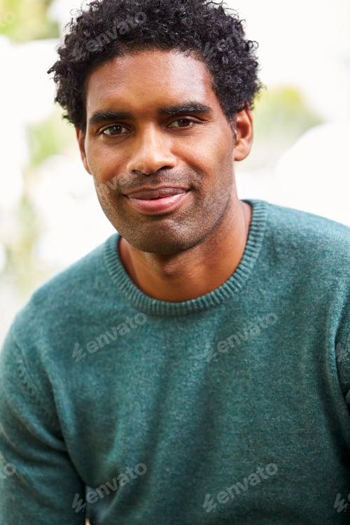 Preview: Outdoor Portrait Of Smiling Man In Garden At Home