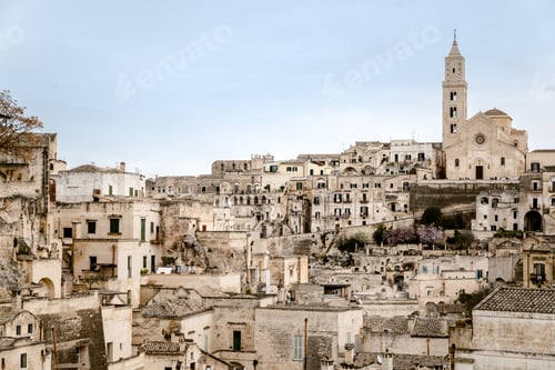 Preview: Panoramic view of the city of Matera in Italy, ancient curious