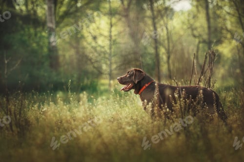Preview: Labrador Retriever Dog breed on the field. Dog running on the green grass. Active dog outdoor.
