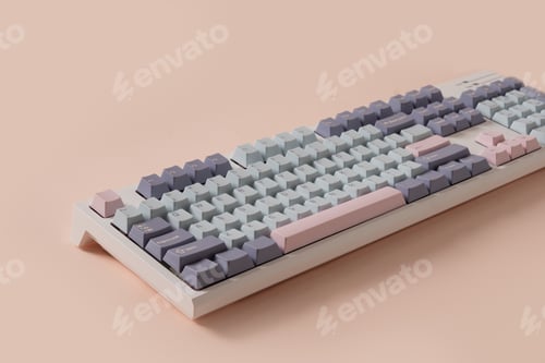 Preview: Modern mechanical keyboard. Minimal style and design keyboard. Custom build keyboard.