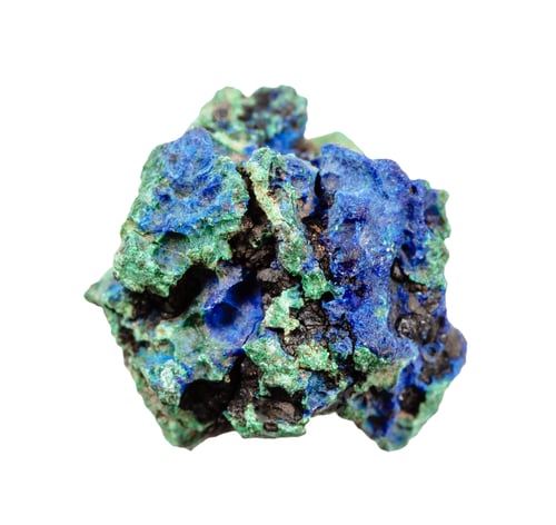 Preview: raw azurite and malachite mineral isolated