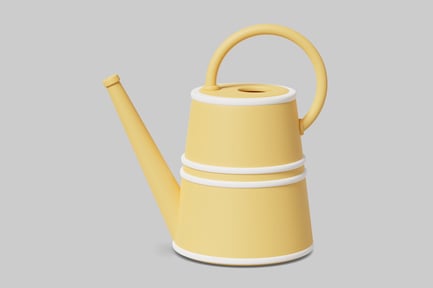 Preview: Yellow watering can with long spout and handle