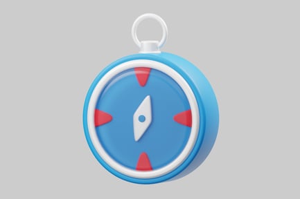 Preview: Blue navigation compass interface element