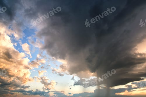 Preview: Landscape of dark clouds forming on stormy sky during thunderstorm