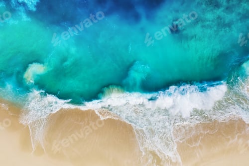 Preview: Kelingking beach, Nusa Penida island, Indonesia. Aerial seascape
