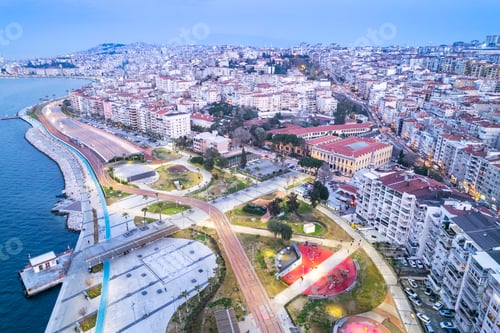 Preview: Aerial view of Izmir city Konak region.