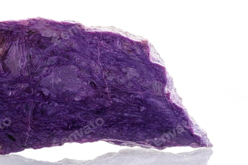 Preview: macro mineral stone Charoite on a white background