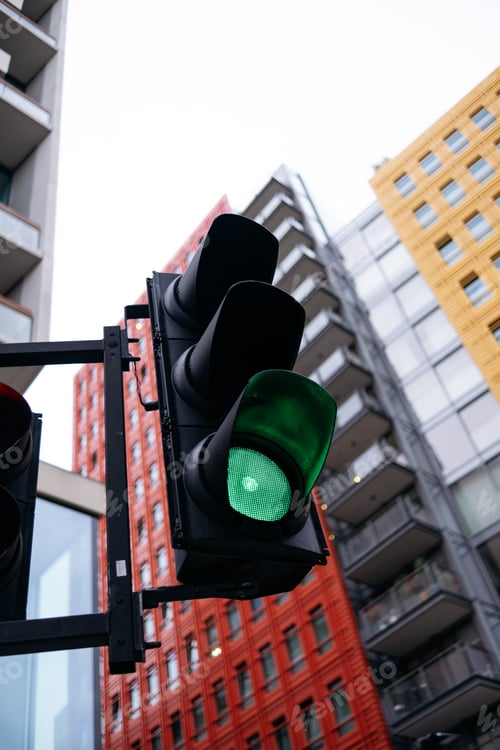 Preview: Traffic light for controlling transport on intersection of business district