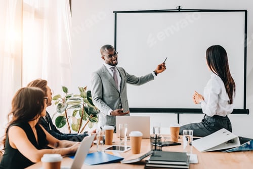 Preview: multicultural business people having business meeting in office
