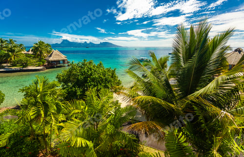 Preview: Overwater bungalows with best beach for snorkeling, Tahiti, Fren