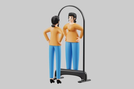 Preview: Woman looking in mirror asset