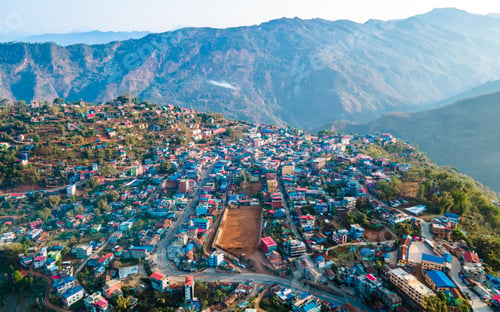 Preview: aerial view of Phidim hill station in Panchthar