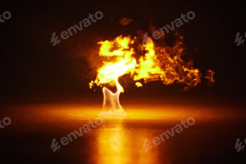 Preview: Up in smoke. Studio shot of a small flame burning against a black background.