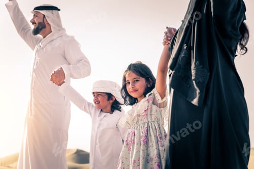 Preview: Arabian family in the desert