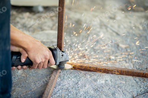 Preview: A blacksmith is using a sharpener