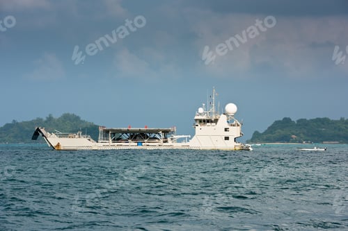 Preview: Cargo ship sailing in the Indian ocean near Seychelles