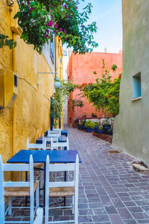 Preview: Scenic picturesque streets of Chania venetian town. Chania, Creete, Greece