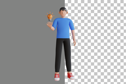 Preview: Man with Business Idea 3D Illustration