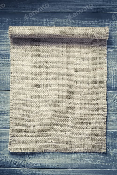 Preview: burlap hessian sacking on wood