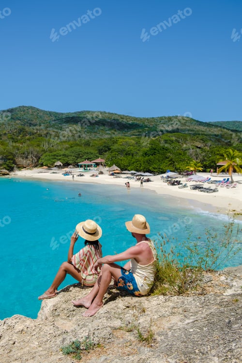 Preview: Groe Knip beach Curacao Island, Tropical beach at the Caribbean island of Curacao Caribbean