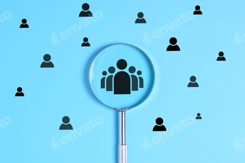 Preview: We are hiring text with magnifier on yellow background