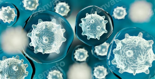 Preview: Close-up View of Cells on Blue Background