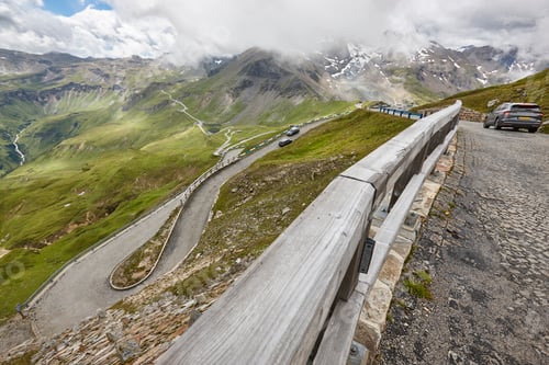 Preview: Picturesque alpine serpentine mountain road. Grossglockner. Highlight route in Austria
