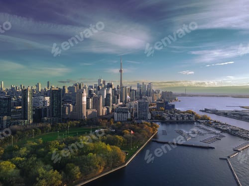 Preview: Aerial of Toronto city skyline, Ontario, Canada.