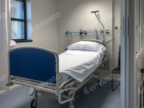 Empty hospital bed