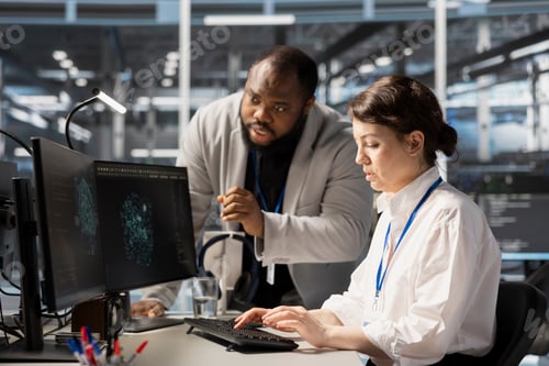 Vista previa: El gerente del centro de datos supervisa al trabajador mediante inteligencia artificial