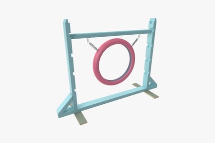 Preview: Gymnastics ring suspended from metal frame