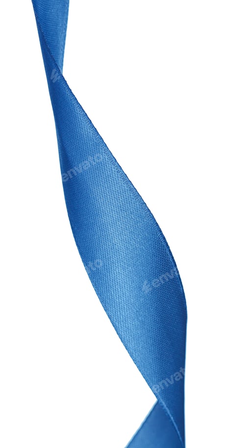 Preview: Dark blue satin ribbon isolated on white background
