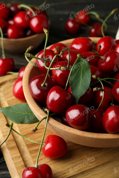 Preview: Concept of sweet berry with red cherry