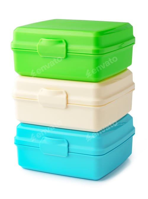 Preview: Empty food container isolated on white background