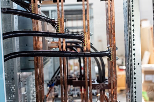 Preview: Closeup view of protective sheaths for electrical wires