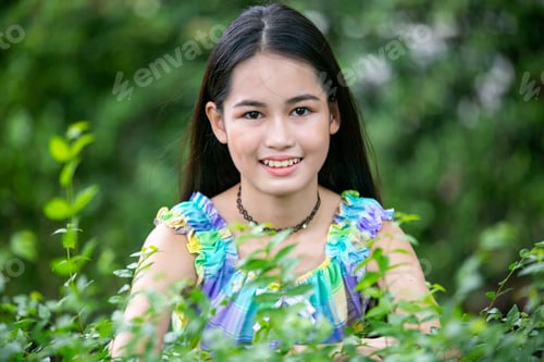 Preview: portrait young beautiful women smiling at camera.