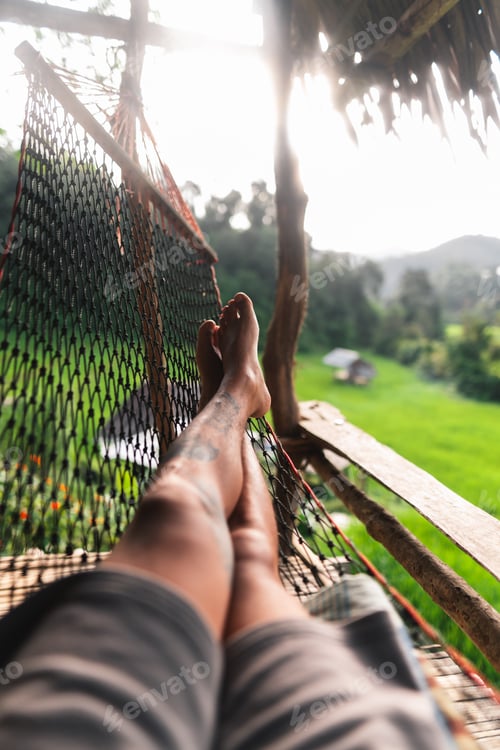 Preview: Cradle at the rice field view hut