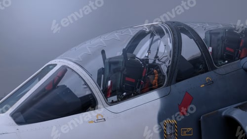 Preview: Close up of modern aircraft military fighter jet.