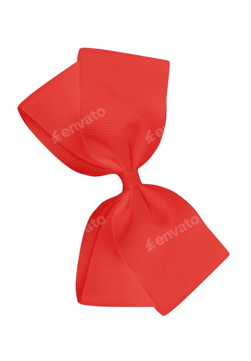 Preview: Bright Red Ribbon Bow Isolated on White Background