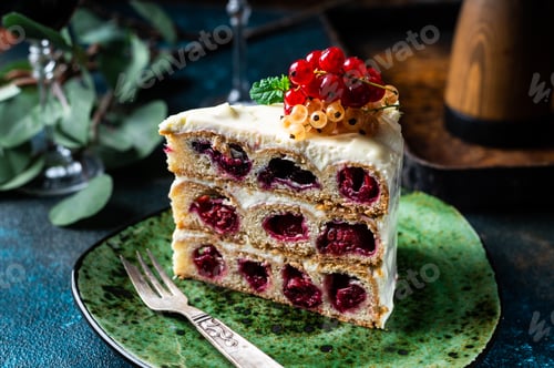 Vista previa: Cherry cake. Russian cake