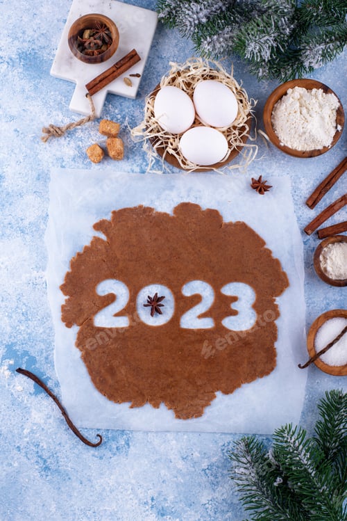 Preview: Gingerbread dough for cookies in shape of 2023