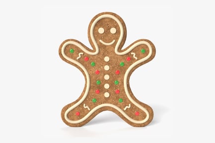 Preview: Festive Gingerbread Man Cookie with Icing and Candy Decorations