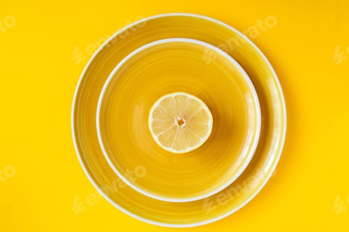 Preview: fresh lemon on Yellow plate NOMINATED