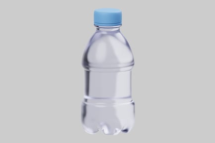 Preview: Clear plastic bottle with blue cap