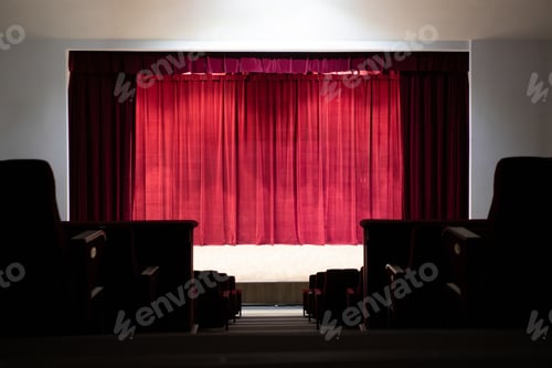 Preview: Cinema or theater scene with a curtain.